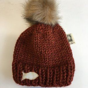 NWT Muskie Maiden Rust Faux Fur PomPom Hat